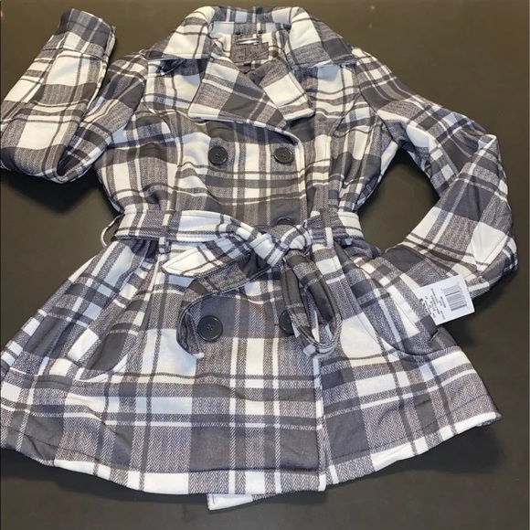 NWT J2 by Jou Jou Plaid Gray Coat - Picture 9 of 11